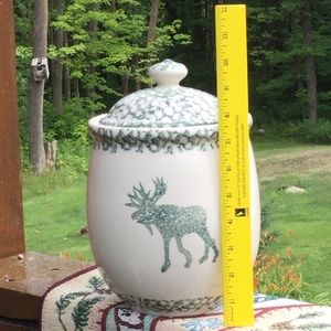 🫎 Moose Canister Cookie Jar Tienshan Cabin LODGE EUC